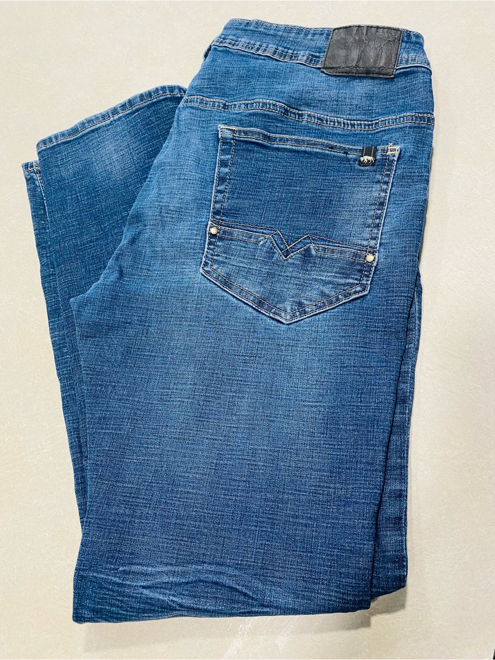 Buffalo David Bitton Straight Leg Blue Denim Jeans